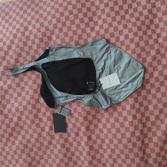 Isabel Marent One Shoulder One Piece Swimsuit / Metallic / FR 36 - Picture 2 of 4